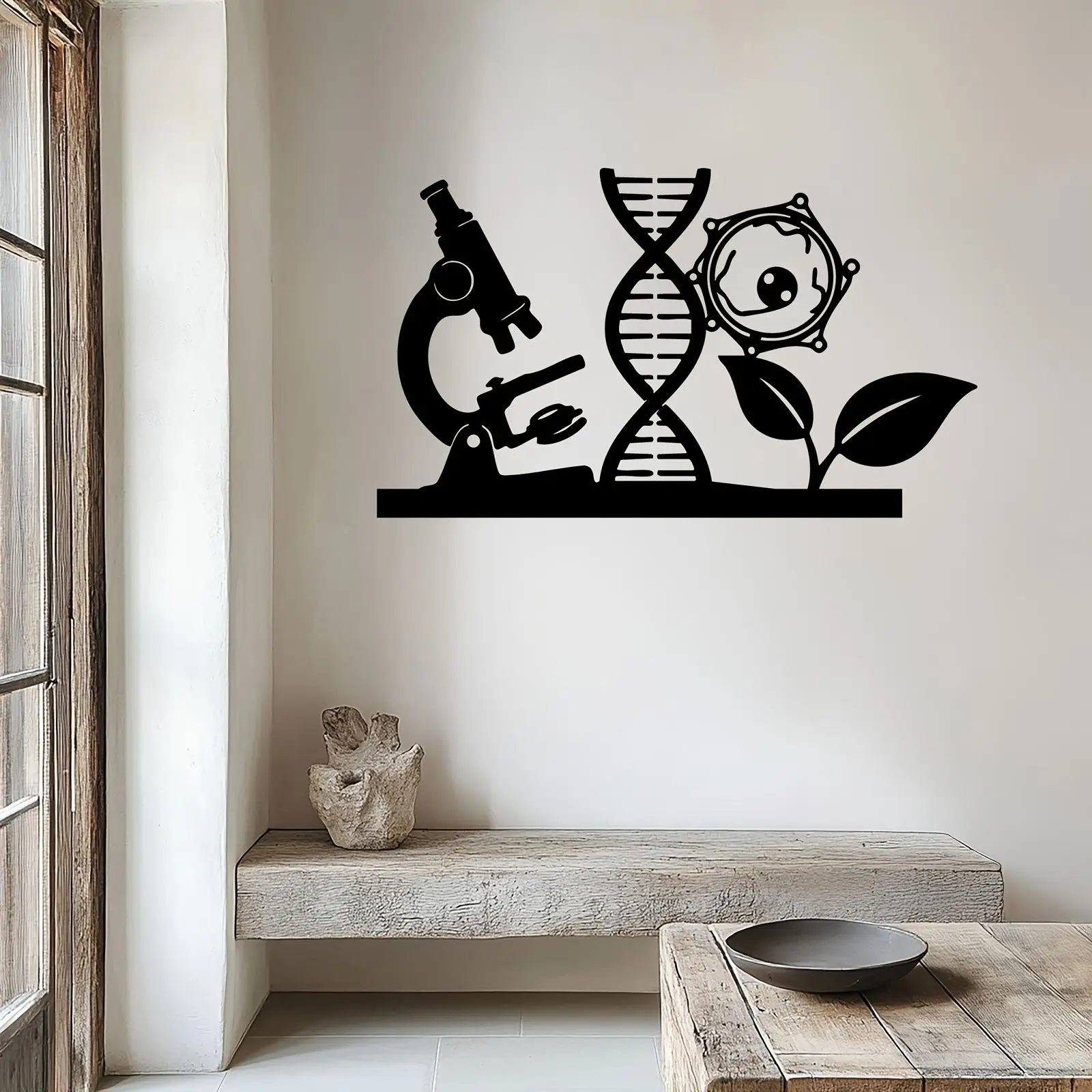 CIFBUY Metal Wall Art Forged Iron DNA Molecule Sculpture Lab Office Outdoor Weather Resistant Hanging Decor Display