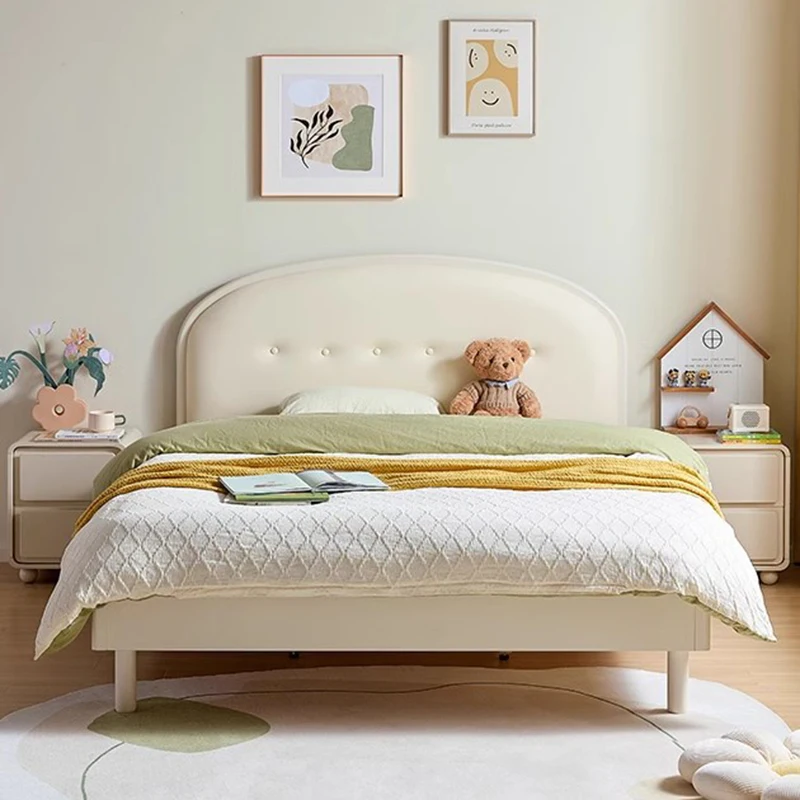 

Modern Girl Double Bed Simple Children Bedding Wood Double Bed Design Sleeping Camas Moderrnas Inteligentes Bedroom Furniture