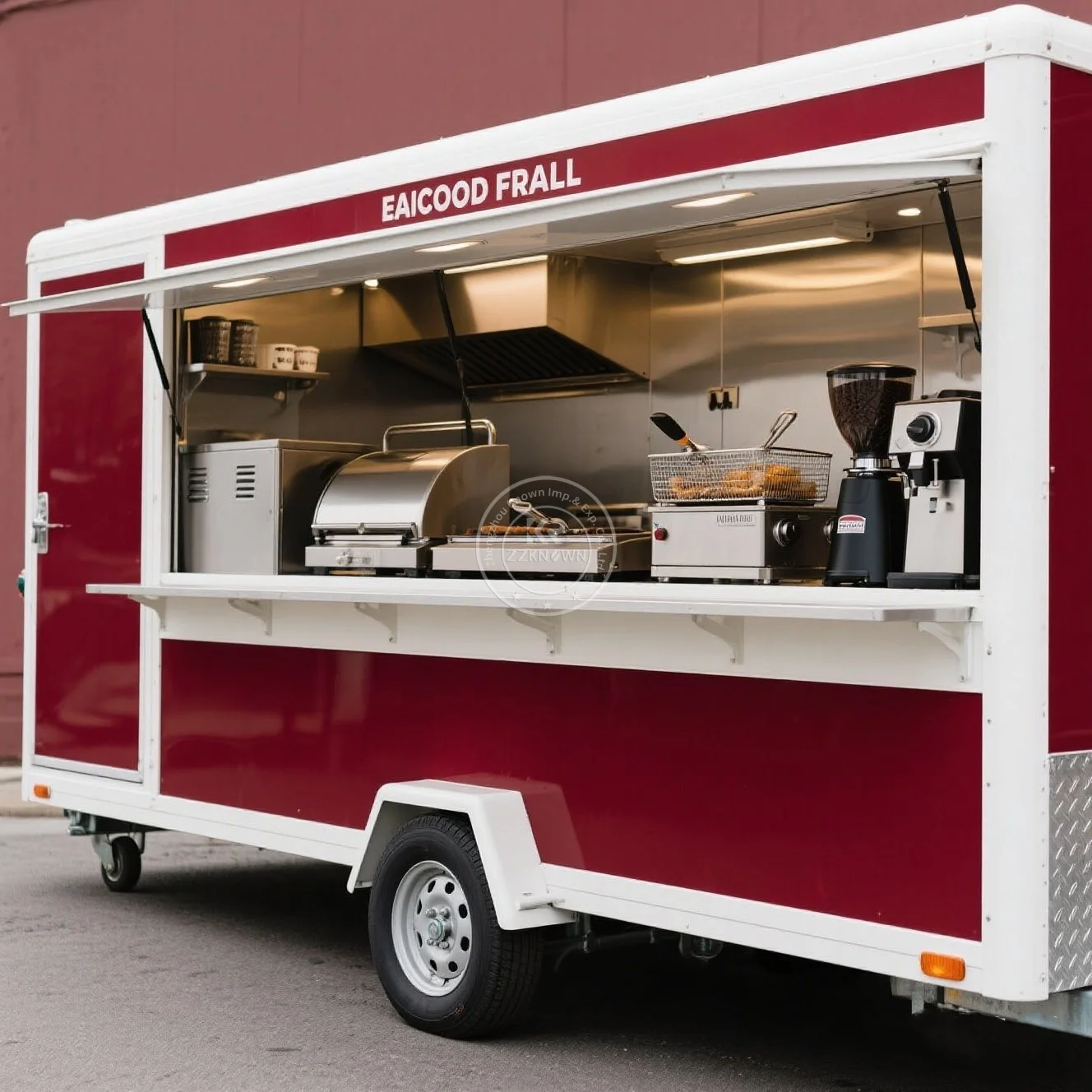 

Custom fast food trailer order hot dog pizza burger mobile food truck outdoor street kitchen restaurant trailer for sale