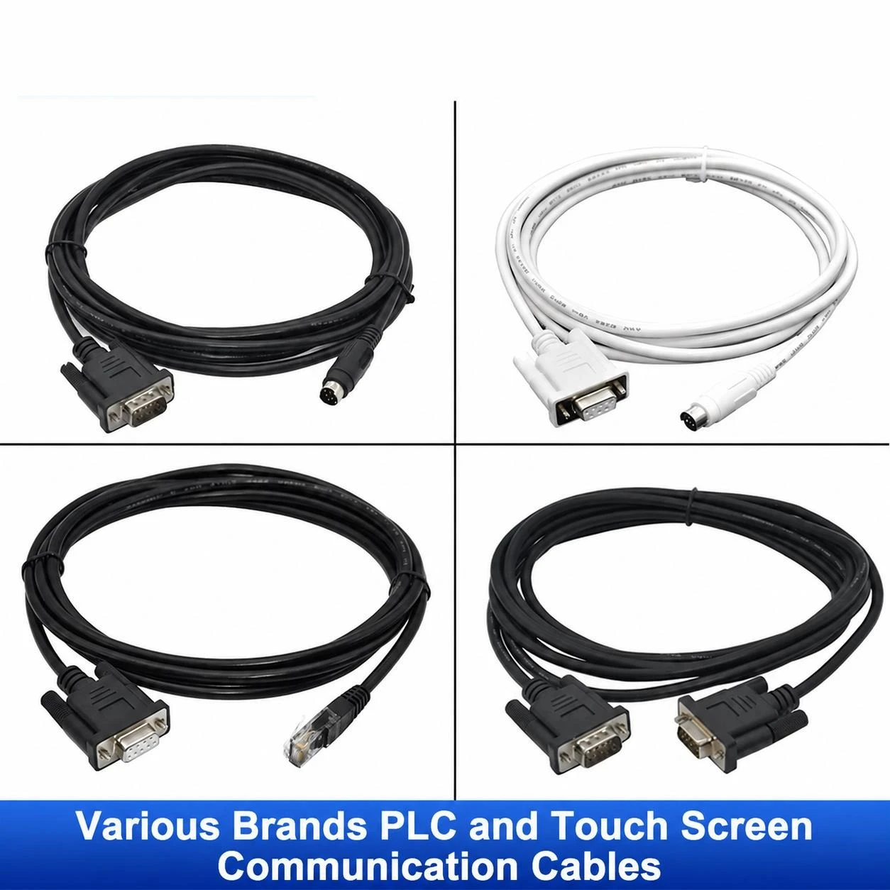 PLC Communication Cable for Siemens Mitsubishi Delta Xinjie Panasonic Kunlun Weilun HMI Display Control Dimensional Screen