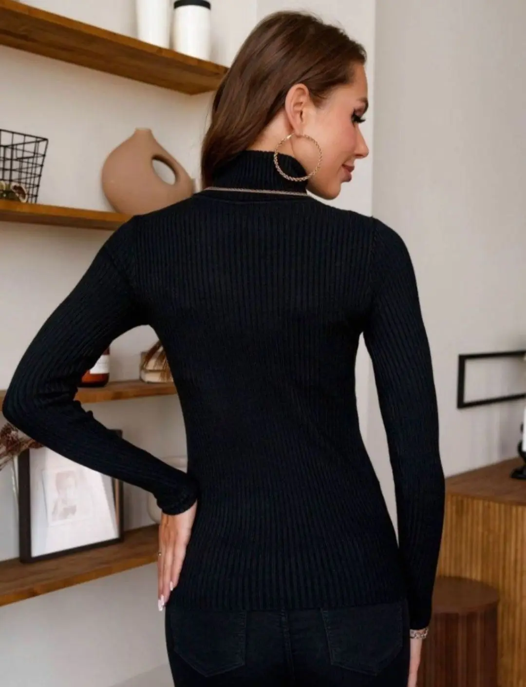 On Sale Autumn Winter Women Long Sleeve Knit Turtleneck Pulls Sweater Casual Rib Jumper Tops Female Home Pullover Y2K Clothes