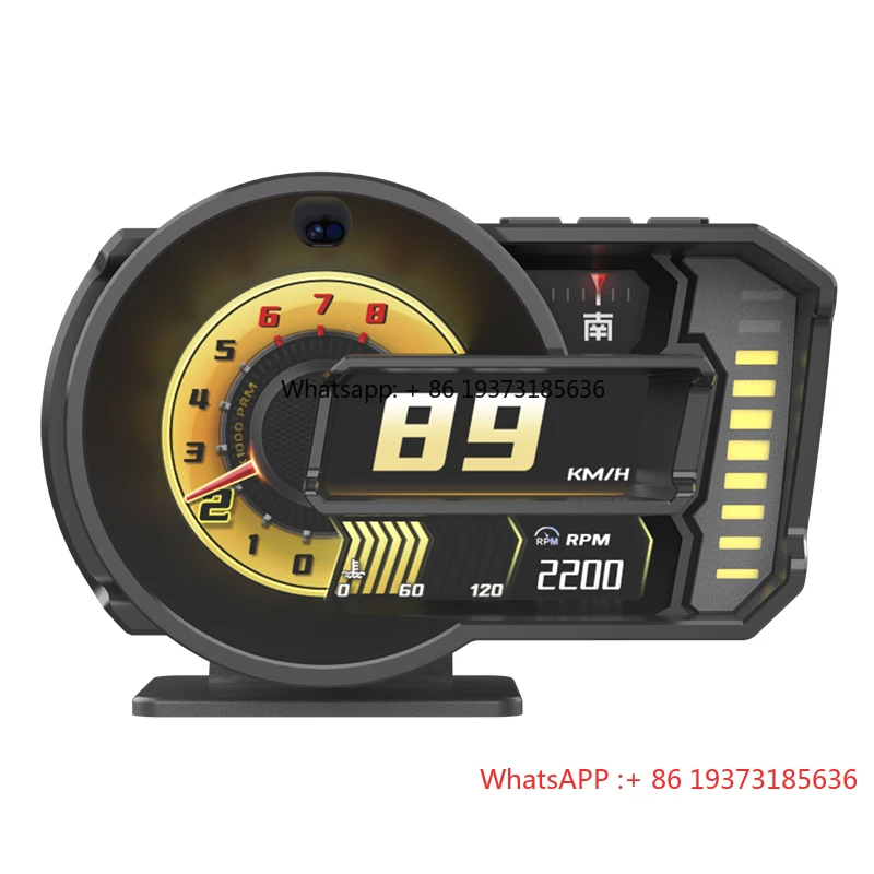

Dashboard HUD Heads up Display Ambient Light Alert GPS Speedometer Car OBD Gauge for Cars Gesture Control GPS Tracking Mode