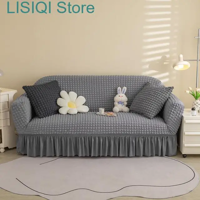 

New Ruffle Sofa Cover For Living Room Stretch Sofa Slipcover For Home Armchair Cover Seat Corner L shape Sofa Couch Cover