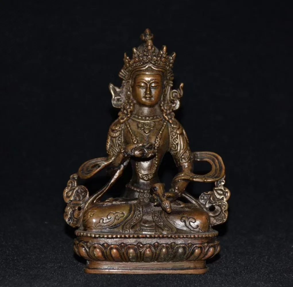Old Qing Dyansty copper Jin Gang Sa Tuo Buddha statue,#03,Handmade