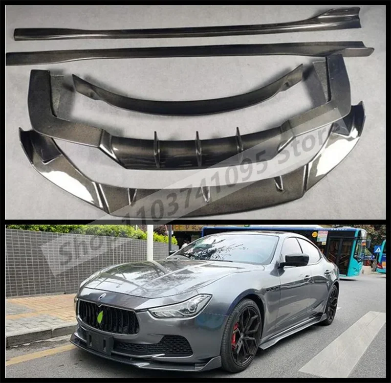

Carbon Fiber Front Bumper Spoiler Lip Rear Trunk Diffuser Side Skirts Body Kit For Maserati Ghibli 2014 2015 2016 2017
