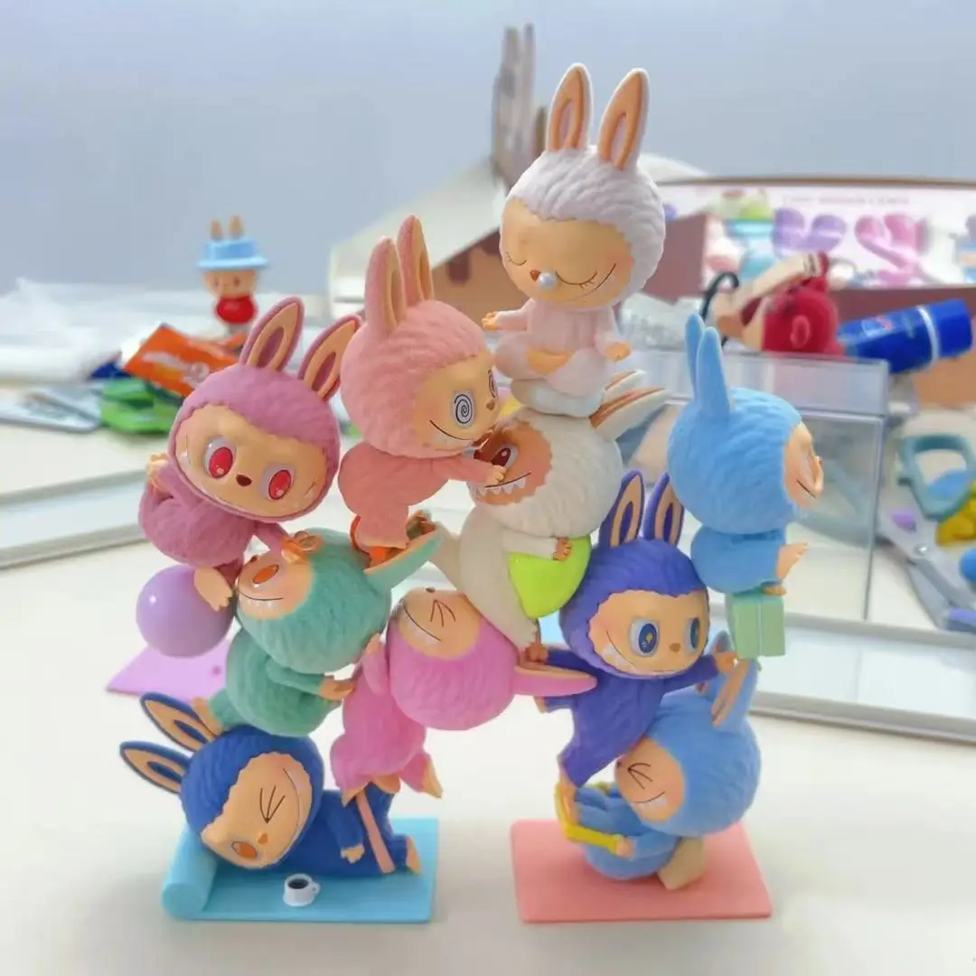 

THE MONSTERS Lazy Yoga Series Anime Action Figure Guess Bag Ornament Figurines Home Decor Desktop Dolls