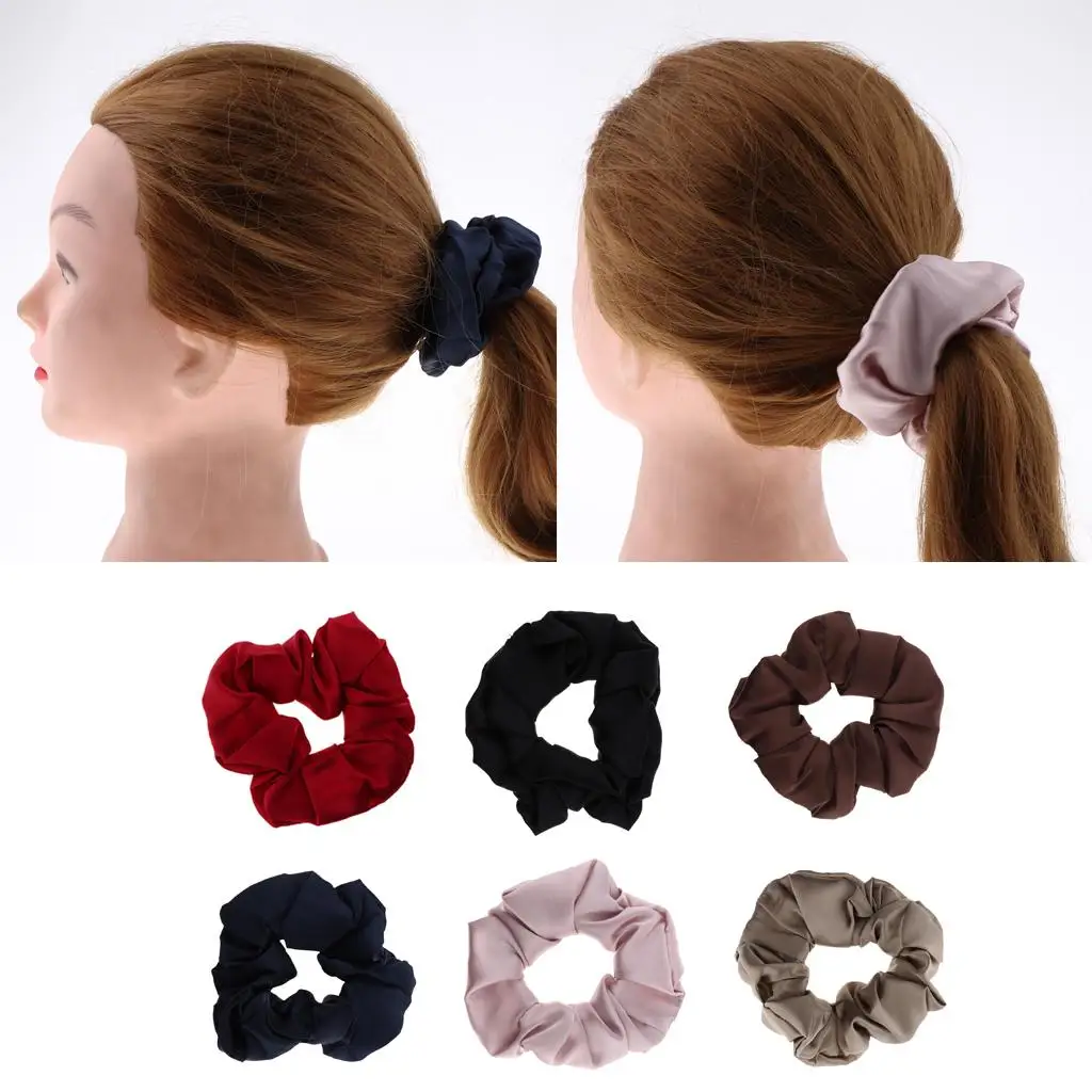 100% Zijde Haar Scrunchies Elastische Haarband Zachte Bobble Haarbanden