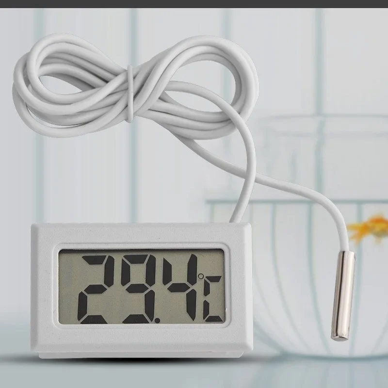 Mini  Digital LCD Thermometer Waterproof Probe Indoor Outdoor Temperature Gauge For Fridge Aquarium Car Home