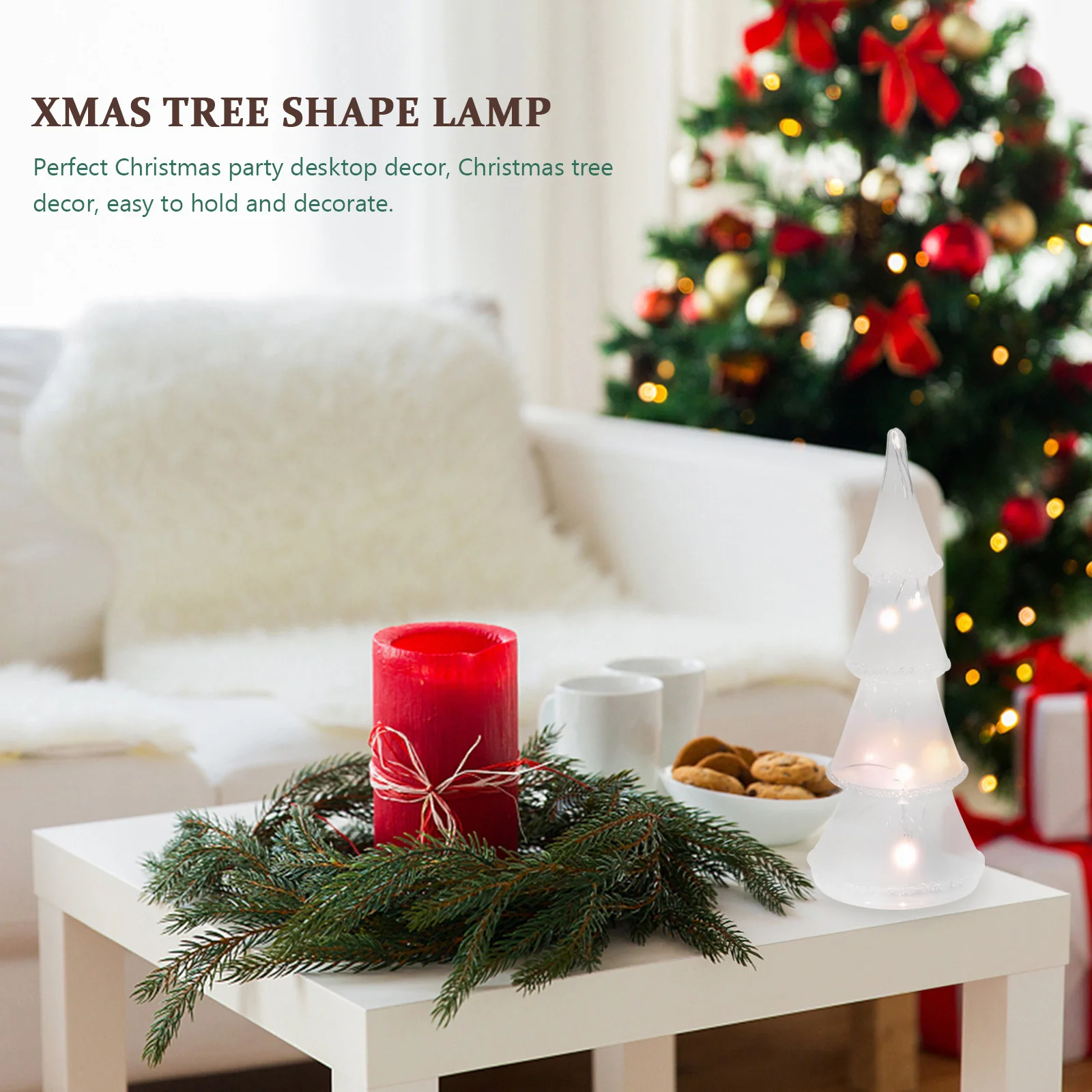 

1Pcs Glass Christmas Tree Design Night Light Durable Xmas Tabletop Decor Xmas Party Gift Choice Christmas Tree Light