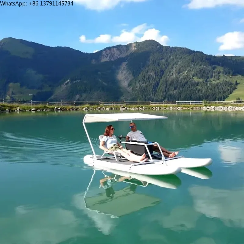Luxuriöses Erlebnis: 2-Personen-Mini-Elektro-Paddelboot, Aufblasbarer Katamaran, Angel-SUP-Board