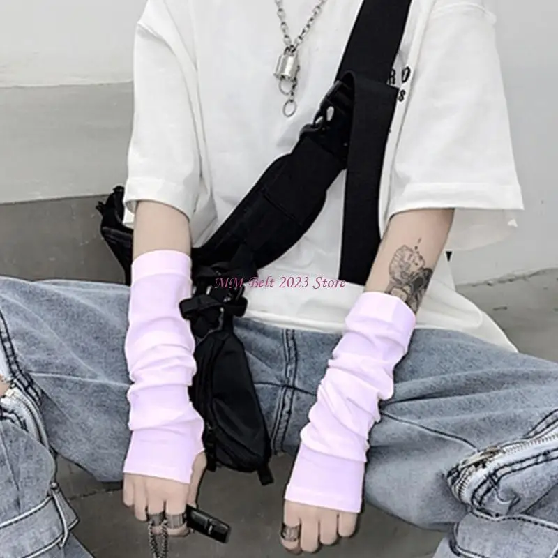 49me zomer UV voor bescherming half vinger handschoen dames arm koeler vaste kleur MIT