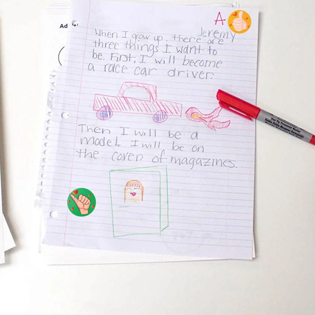 

5 Rolls Reward Stickers Encouraging Labels Thumb Up Stickers Classroom Incentive Positive Motivational Decals