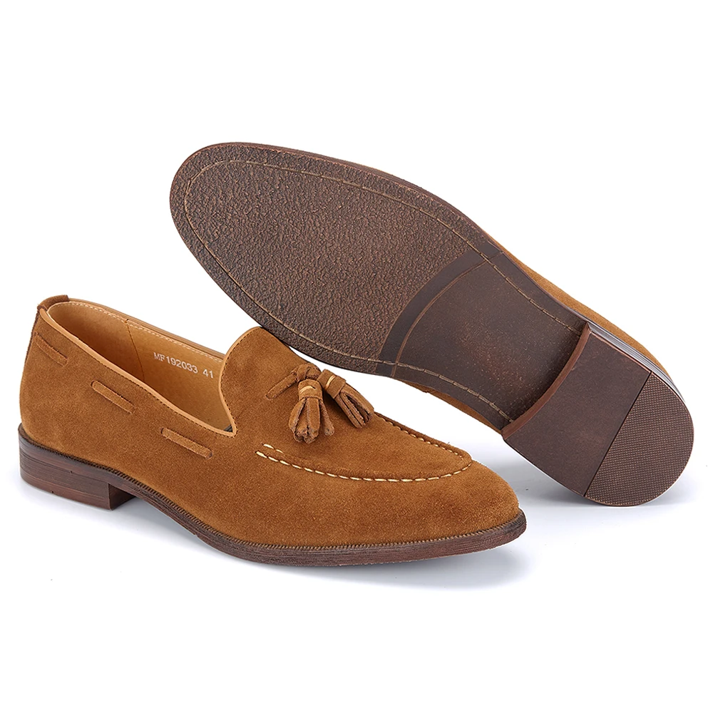 Hot Sale Men Soft Moccasin Driving Suede Genuine Leather Boat Fancy Comfortable Slip on Casual Loafer Shoes Flats