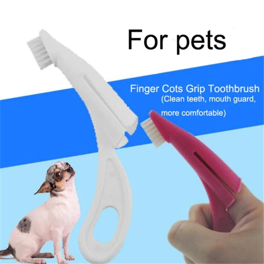 Pet Finger Toothbrush Teeth Cleaning Tool, Soft Brush For Tartar & Bad Breath Removal, For Dogs Cats Oral Care, Pet Supplies