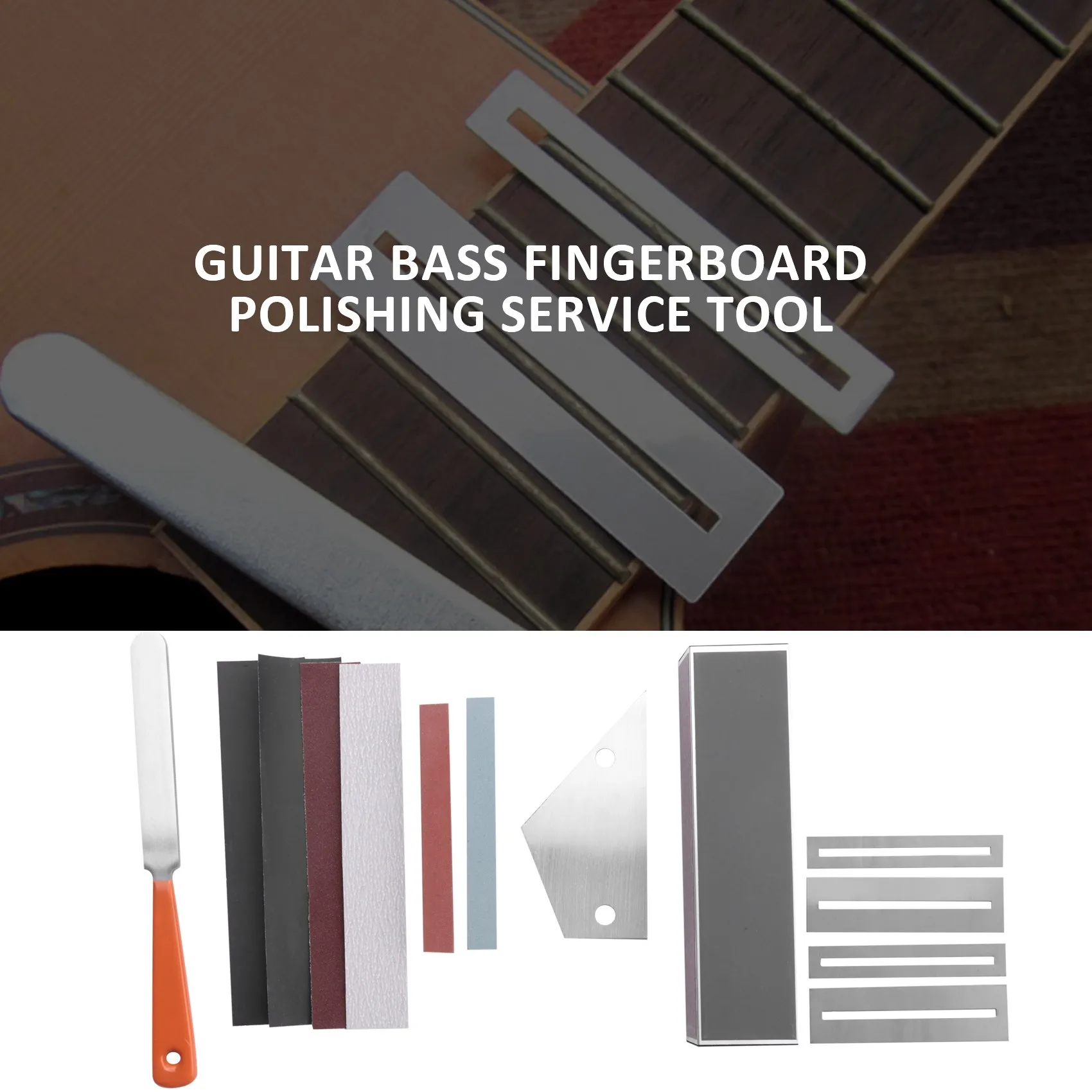 TUREBG 13Pcs Guitar Luthier Tools Guitar Fret File Guitar Fret Leveling Beam Fingerboard Guard Fret Rocker Guitar Accessories