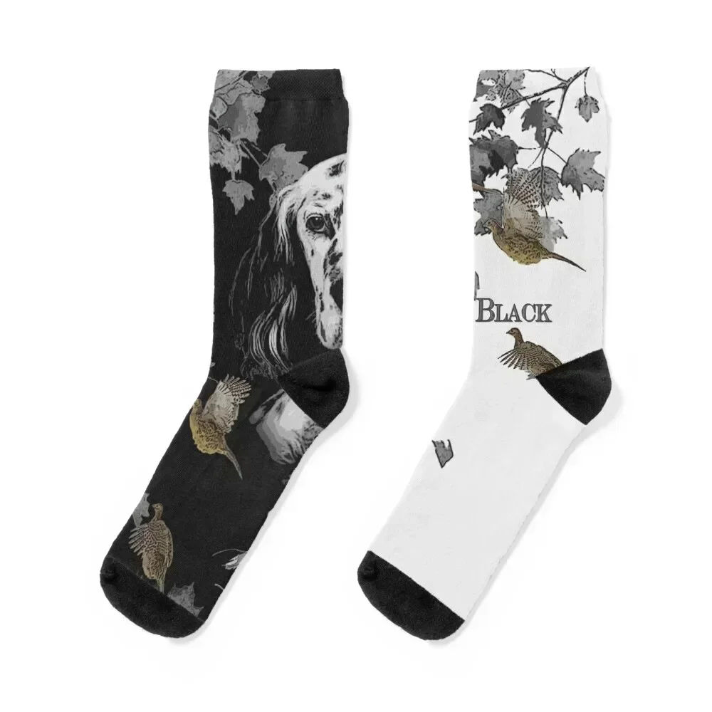 Black and white English setter Socks gym floor happy Socks Male Women's