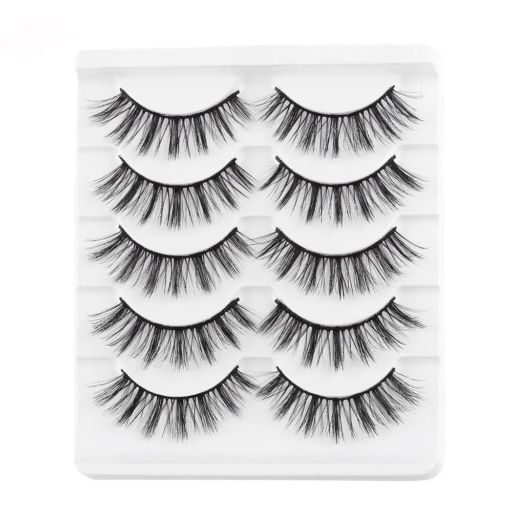 Professional Fashion Handmade Reusable Beauty Makeup Natural Long 3D Faux Mink Hair False Eyelashes Wispy Fluffy