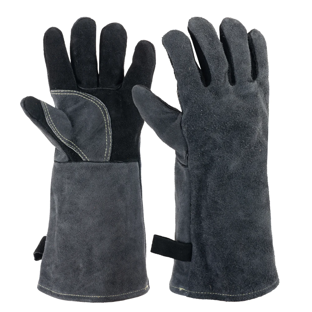 

16 Inch Cowhide Welding Gloves Heat Resistant Fireproof Anti-Splash Leather Welder Gloves Heavy Duty Industrial Safety Work Glov