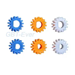 20Pcs 0.5M Plastic Gear 15 Teeth/16 Teeth Toy RC Model Car D Hole Bore 3mm/4mm/5mm Shaft Motor Pinion Gear Orange POM Gears