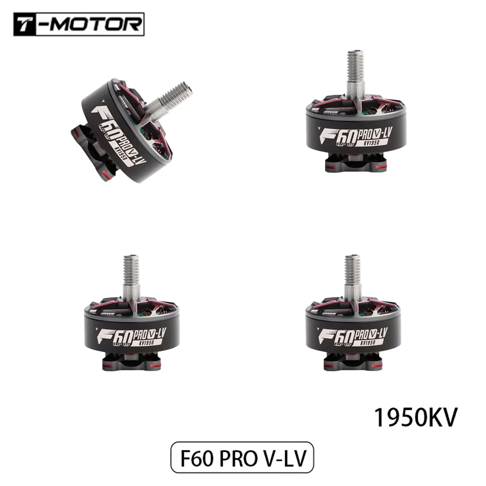 

T-MOTOR F60 PRO V-LV Motor 1950KV Crossover FPV Двигатель дрона 5 дюймов 5-6S Бесщеточный радиоуправляемый двигатель для гоночного дрона RC FPV