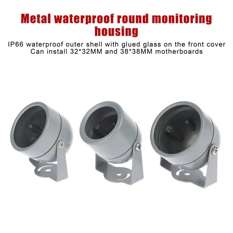 DIY Camera Surveillance Cameras Waterproof Metal Housing Cover With Water-proof Ring Fill Light Shell Accessories