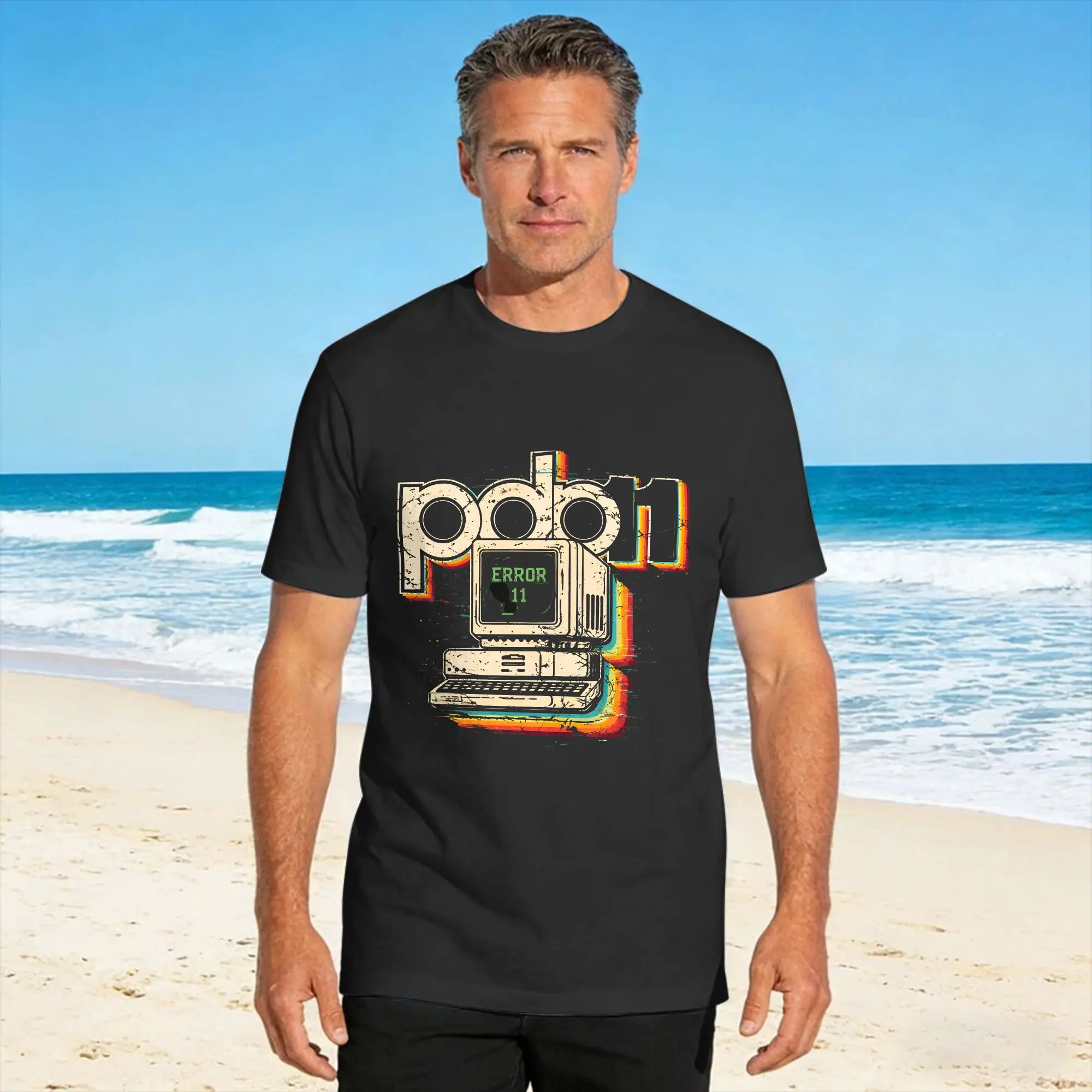 Oversized T-Shirt Summer Pdp 11 Retro Computing Trending T Shirts  Cotton Tshirt for Men Awesome Short Sleeve Tees