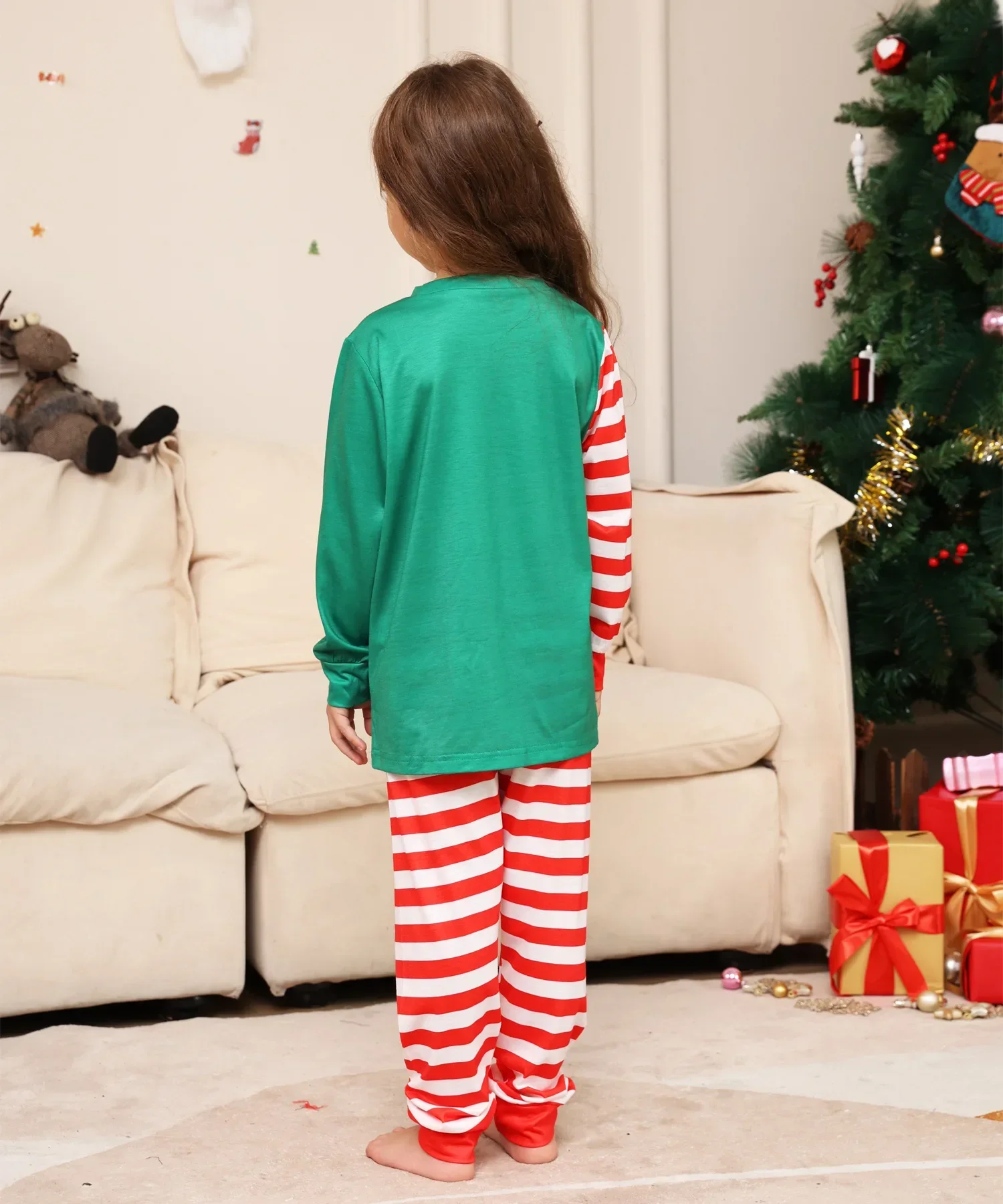 Xmas Look Toddler Boys Girls Pajamas Set Cartoon Print 2 Piecers Suit Sleepwear Christmas Matching Clothing Set Baby Romper Pjs image 3