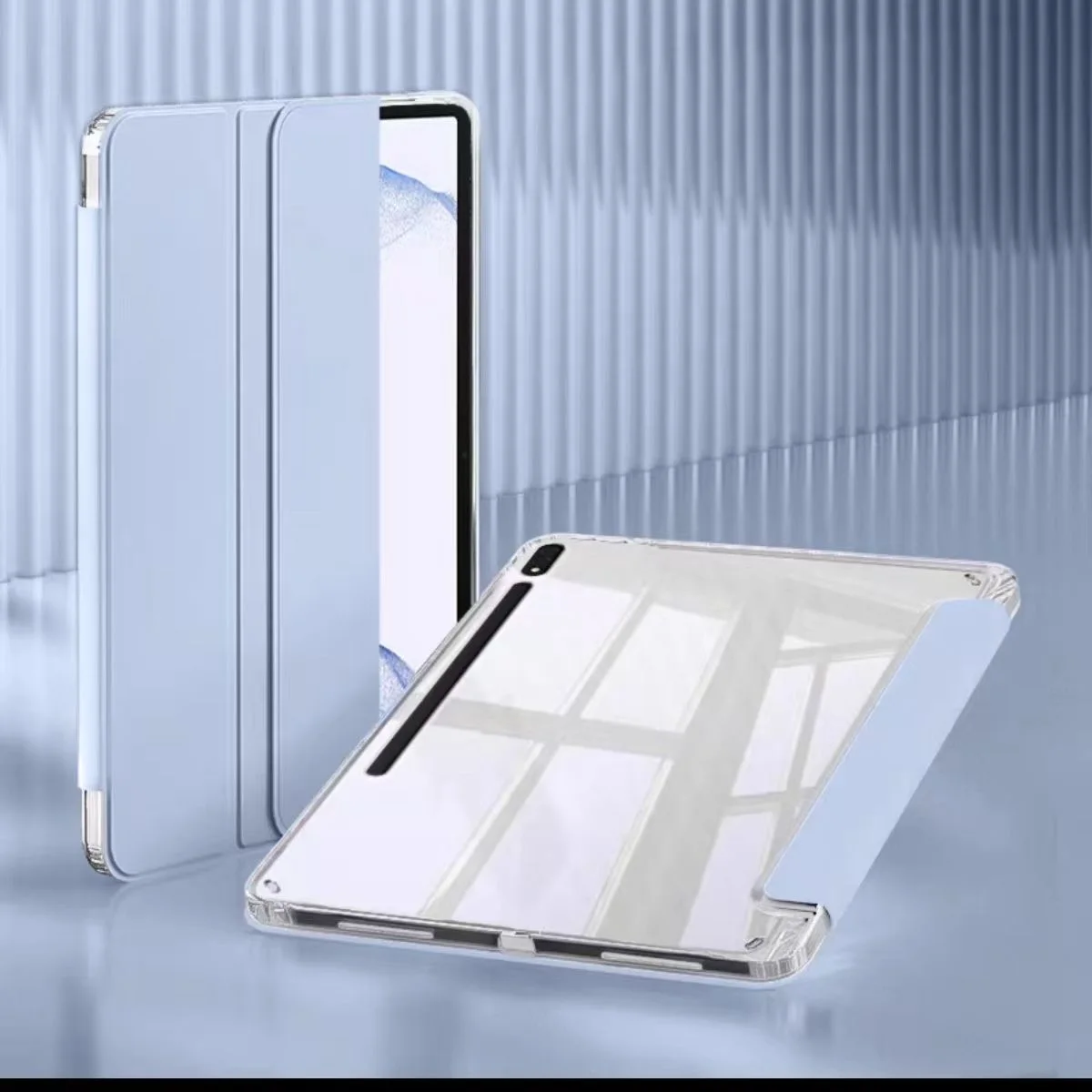 مع حافظة حامل القلم الرصاص لهاتف سامسونج جالاكسي تاب S11 2025 S10 Lite S7 S9 FE S8 Plus 12.4 13.1 A9 A11 8.7 10.9 غطاء أكريليك شفاف #6