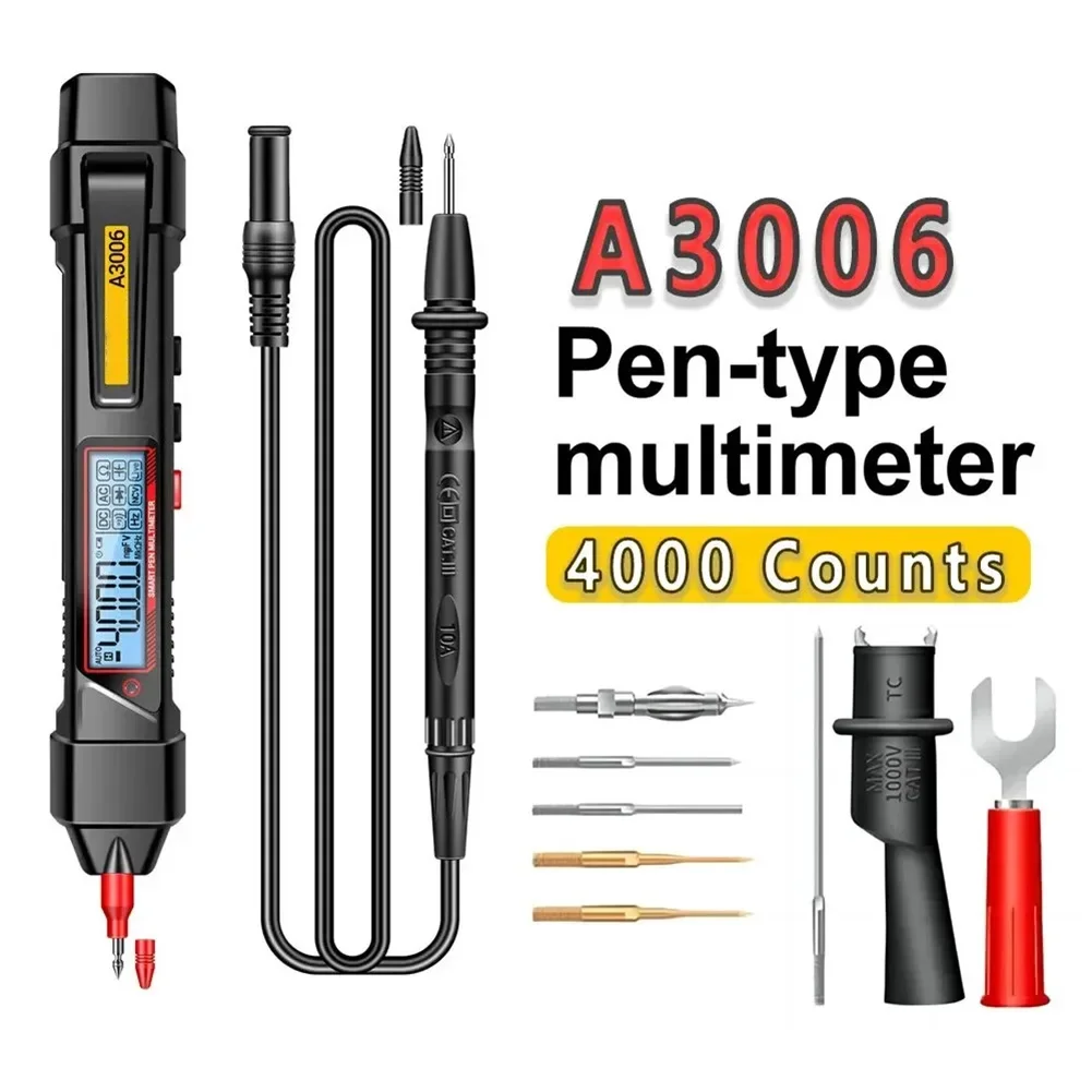 

ANENG A3006 4000 Count Pen Multimeter Measuring AC/DC Voltage Removable Pen Tip Test Live Wire High Precision Tool