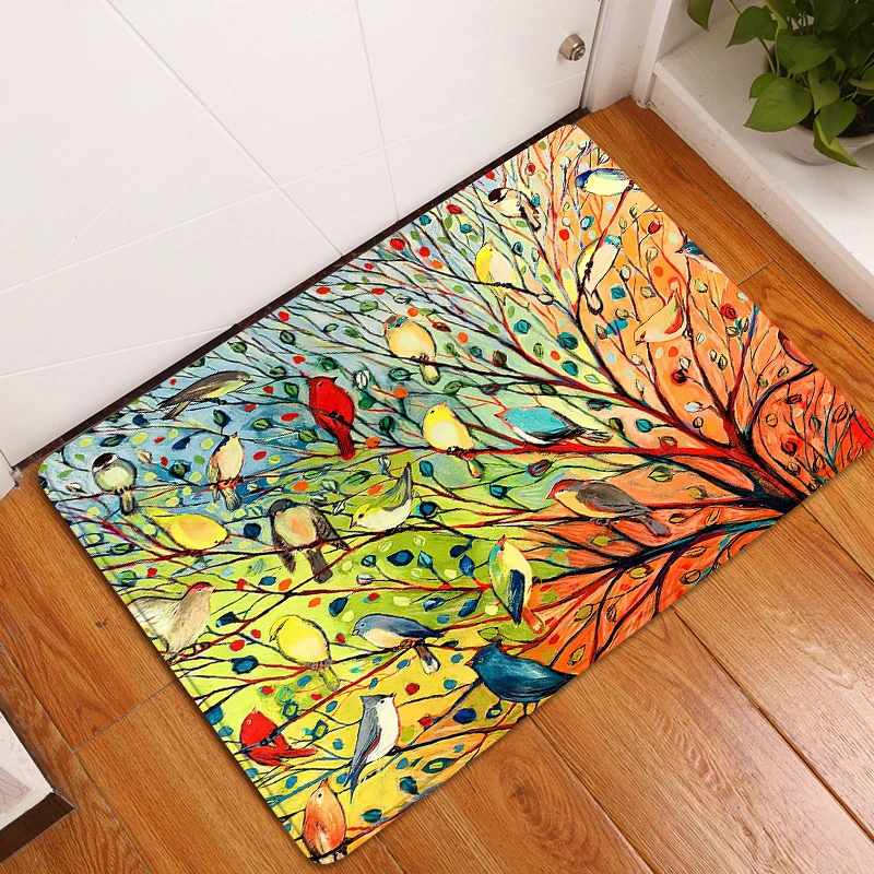 Flower and bird pattern doormat floor mat  door mat  kitchen mat Bath mat Doormat entrance door bathroom mat customized mat