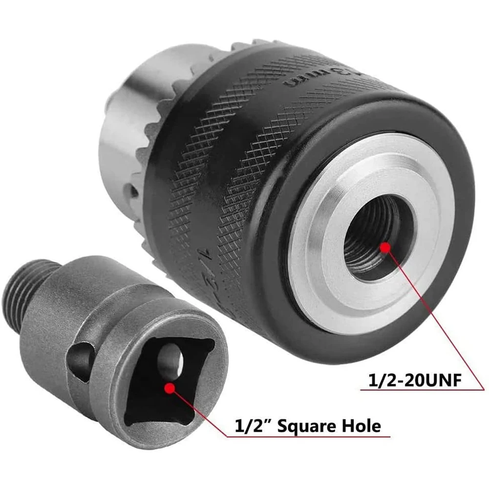 A76K 1.5-13Mm Drill Chuck 1/2-20 UNF With SDS Plus Adapter And Collet Key Drill Chuck For Drilling Electric Drill Conversion