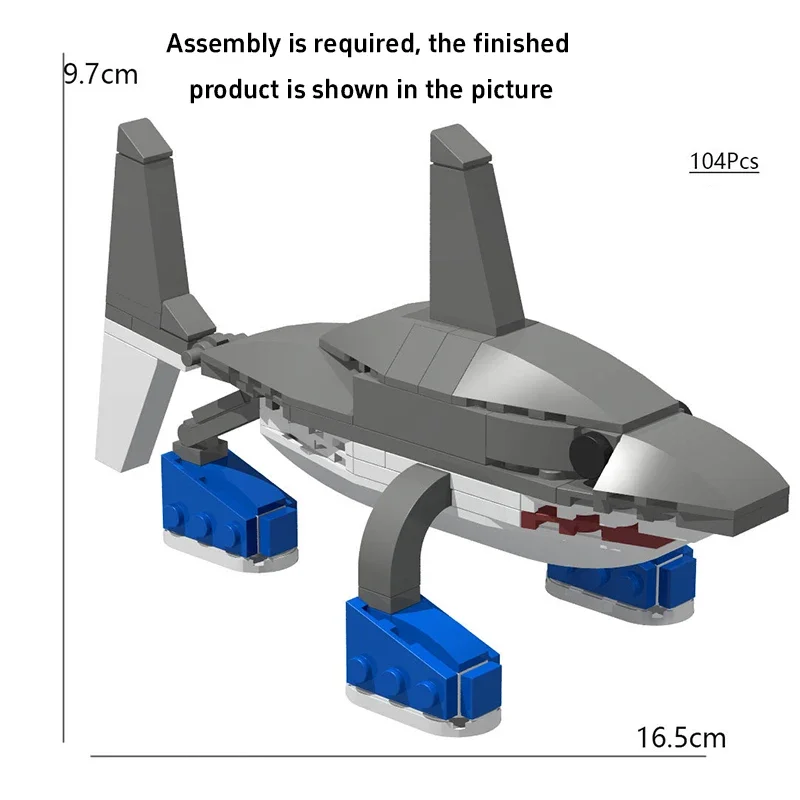 새로운 Tralalero Tralala 빌딩 블록-재미있는 상어 입상 데스크탑 장식품-창의적인 장식 어린이 선물, 크리스마스 선물