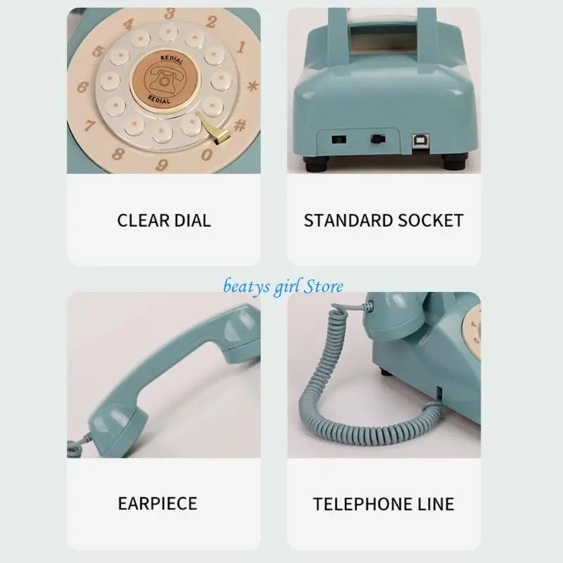 

C7AB Elegant Vintaged Wedding Guest Book Phone With Clear Sound Recording Lasts Long