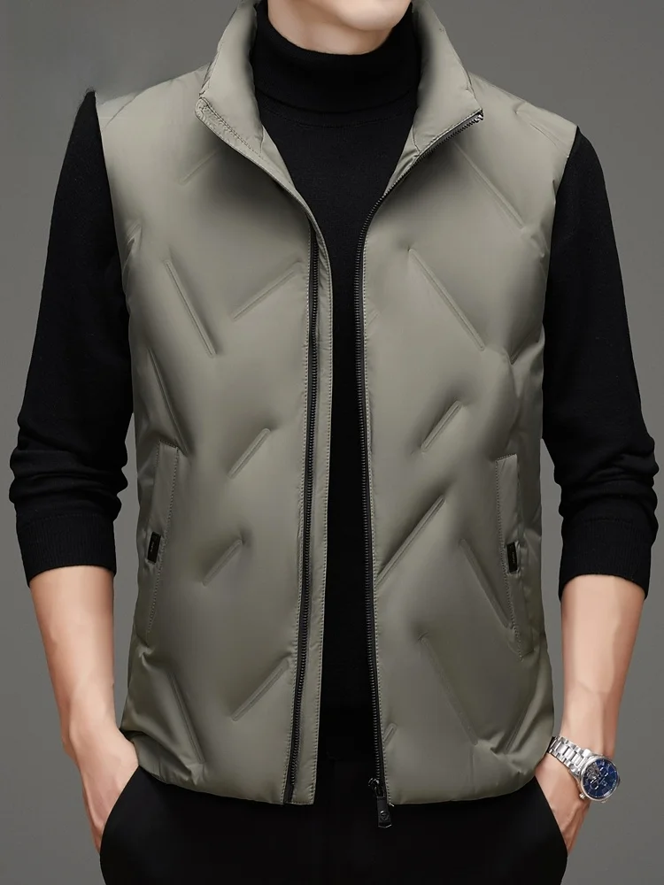 

Pierre Cardin Men's Lightweight down Vest Faionable Trendy Brand Warm Stand Collar Jaet Outerwear Polyester Fiber Du do...