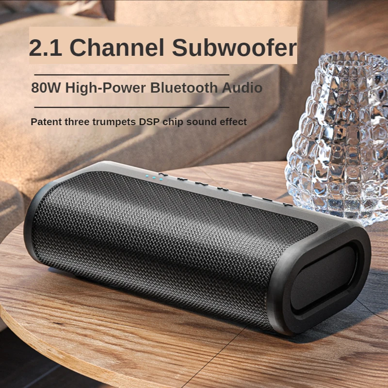 

80W Portable Home Wireless Bluetooth Speaker Outdoor HiFi Soundbox Column TWS Card U Disk Soundbar Stereo Subwoofer Music Center