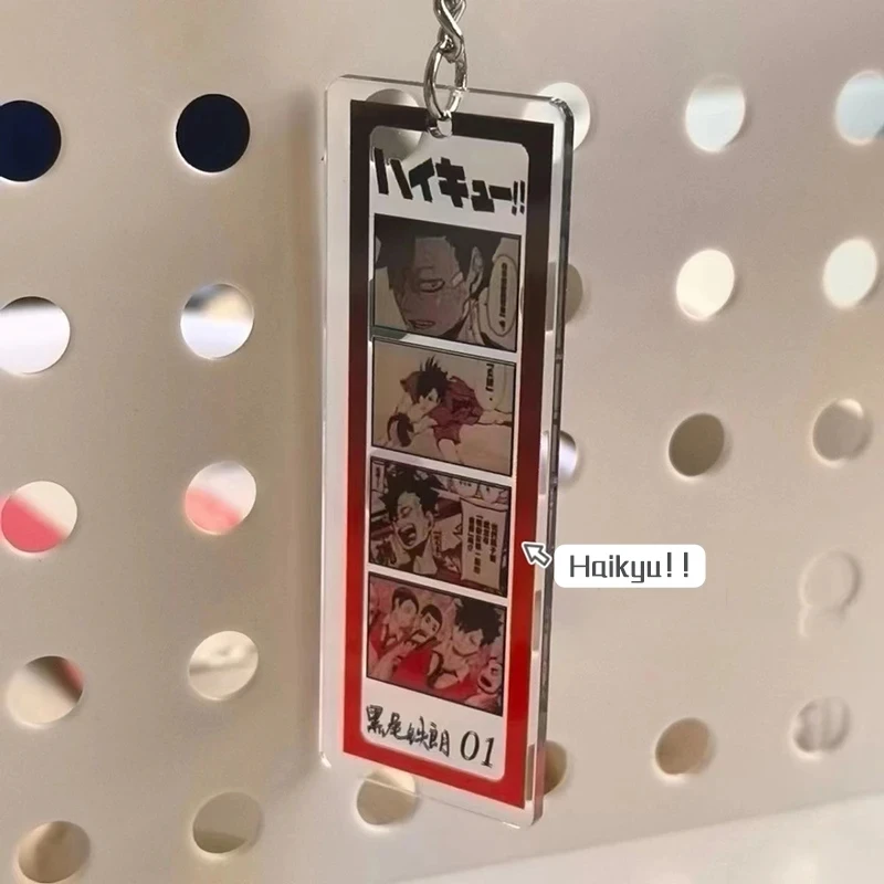 كارتون أنيمي Haikyuu!! سلسلة مفاتيح مصنوعة من الأكريليك حقيبة ظهر لطيفة معلقة تزيين مُثبت إكسسوارات هدايا الأصدقاء حلقة مفاتيح #6
