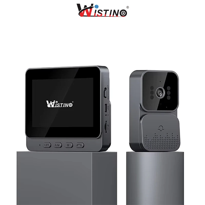 Wistino 4.3Inch Lcd Monitor Two Way Audio Night Vision 1080p Ring Video Doorbell Video Intercom System