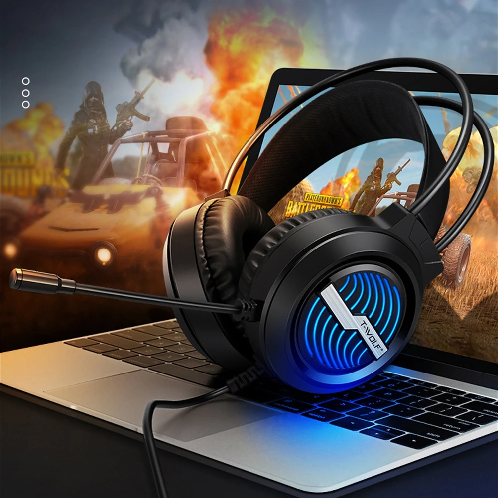 

Игровая гарнитура с цветной подсветкой, USB, 3,5 мм, стерео, чувствительный микрофон для киберспорта, 50-мм динамик, шумоподавление H130
