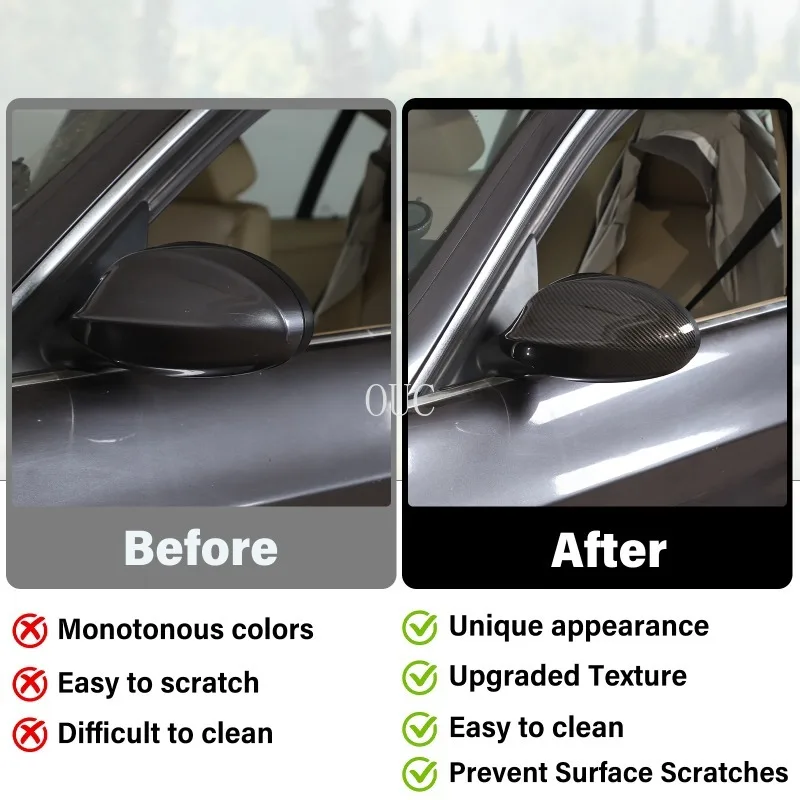سيارة مرآة الرؤية الخلفية غطاء تغليف الكسوة لسيارات BMW 3 سلسلة E90 E91 E92 E93 2005-2008 الجانب الجناح غطاء مرآة ملصقات الزخرفية #4