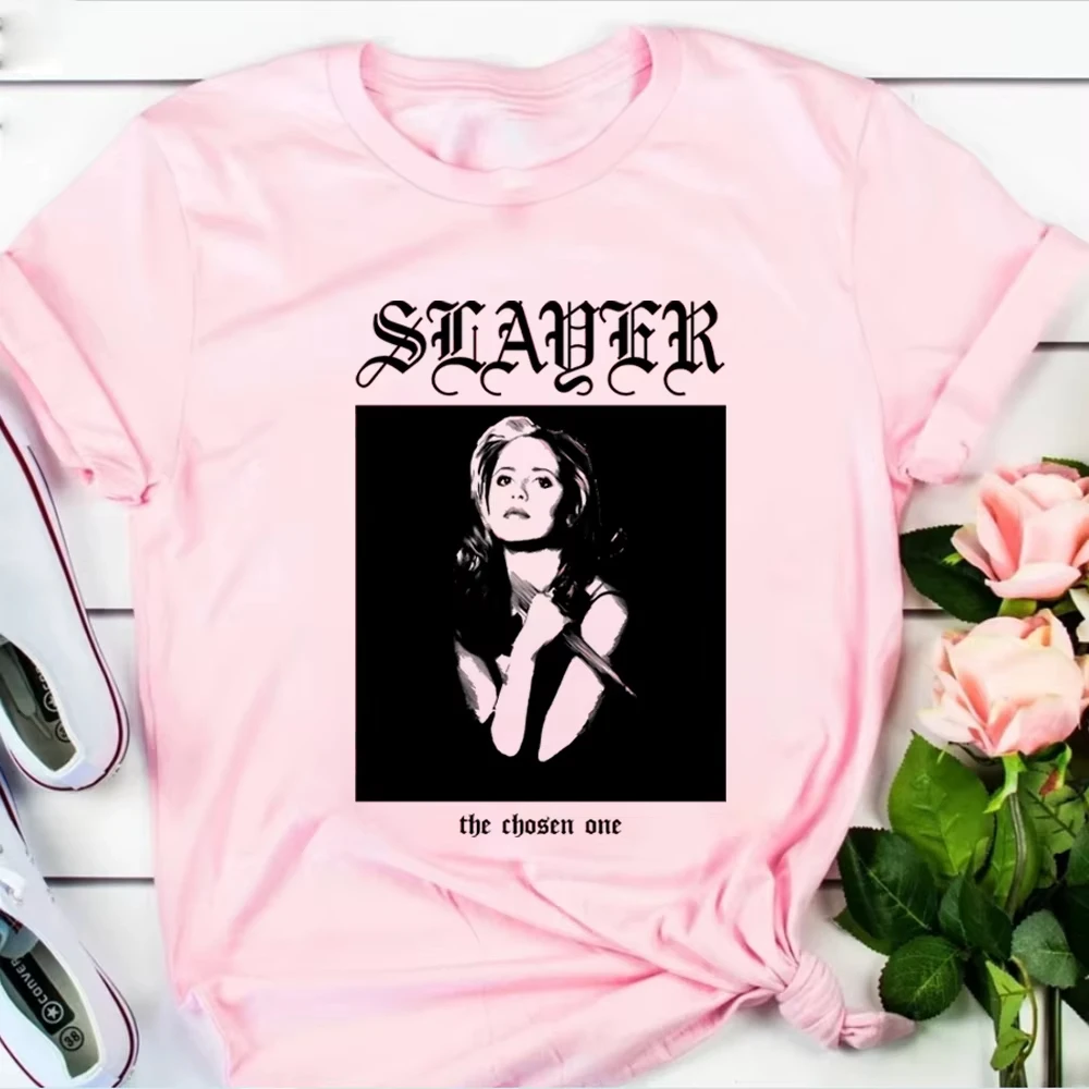 الرجعية مصاص دماء هنتر بافي تي شيرت فيلم الرعب تي شيرت 90s ريترو قميص للجنسين القطن الخالص الشارع الشهير y2k الملابس