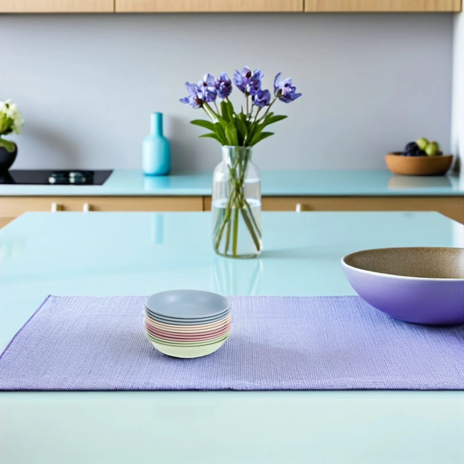 

12Pcs Wheatstraw Plates Condiment Serving Container Small Dishes for Dipping Sauce Convenient Kitchen Use Seasoning Dish