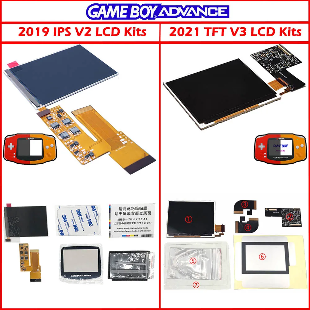 Nuovo guscio dell'alloggiamento IPS precorlato per Funnyplaying GBA 2019 Schermo LCD IPS V2 e kit schermo ITA LCD TFT V3 V4 2021 Custodia Shell IPS