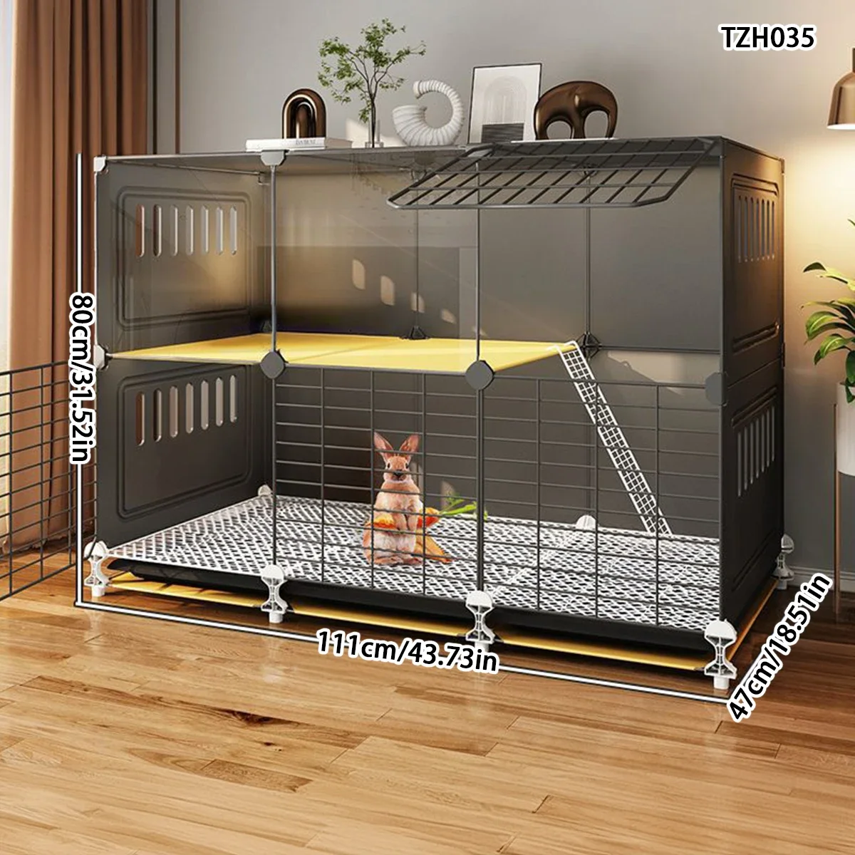 Indoor Rabbit Cage Anti-Pee Sleeping Nest, Large Extra Small Animal House for Rabbit Guinea Pig