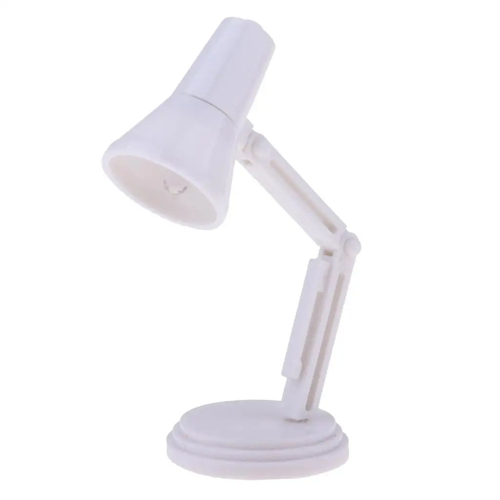 Mini lampe de bureau l'inventaire à LED pour maison de poupées, décorative, blanche, 1:6