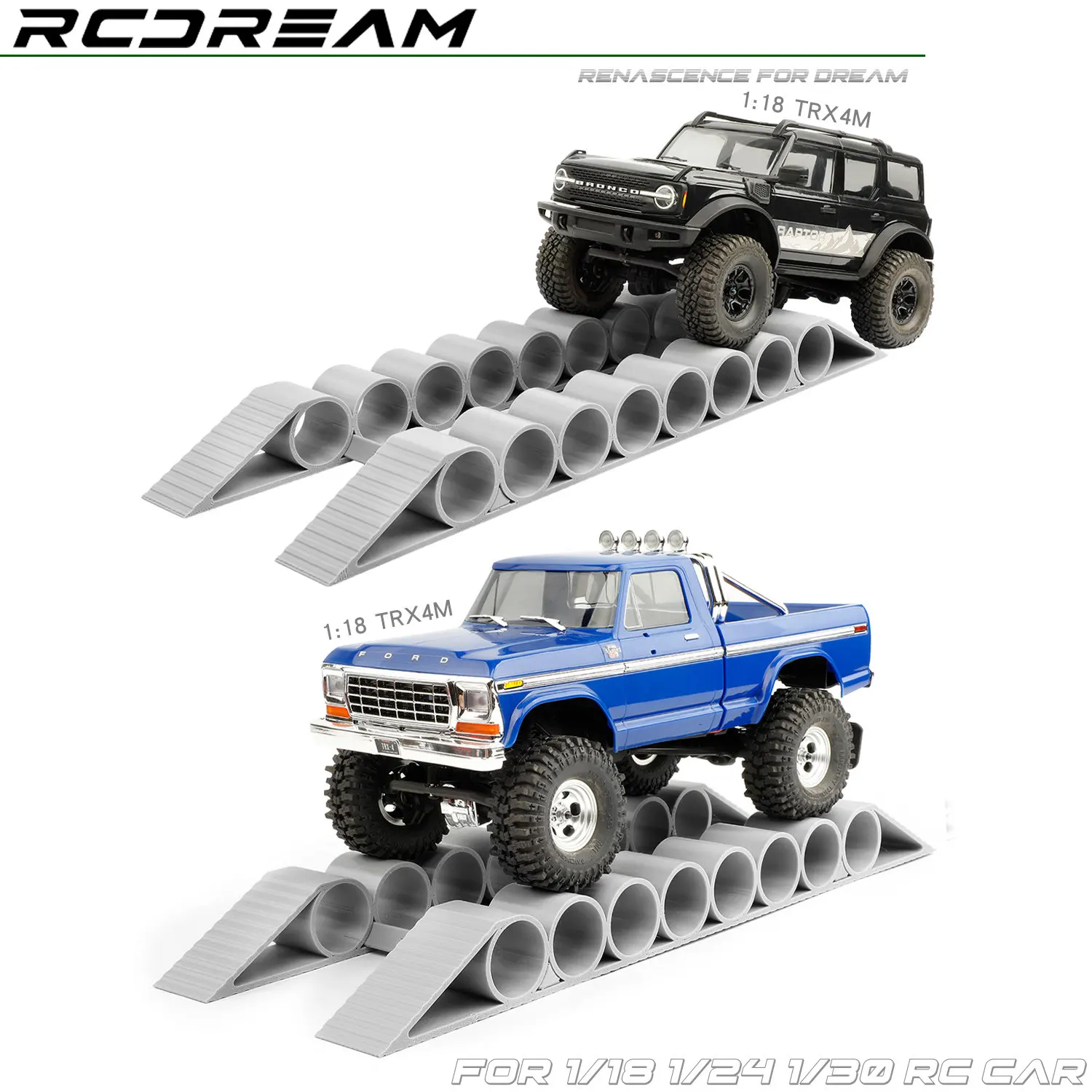 Rcdream 1/18 1/24 Adjustable Bridge Barrier Off-road Track For 1/18 Traxxas Trx4m Fcx18ii Fcx24 Single-plank Bridge Roadblock