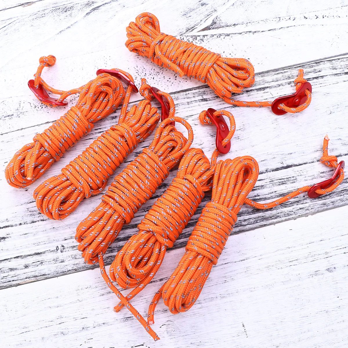 

6 Pack 4M 4mm Outdoor Tent Rope Reflective Tent Guy Lines Guide Ropes Camping Hiking Polypropylene Rope with Aluminum A