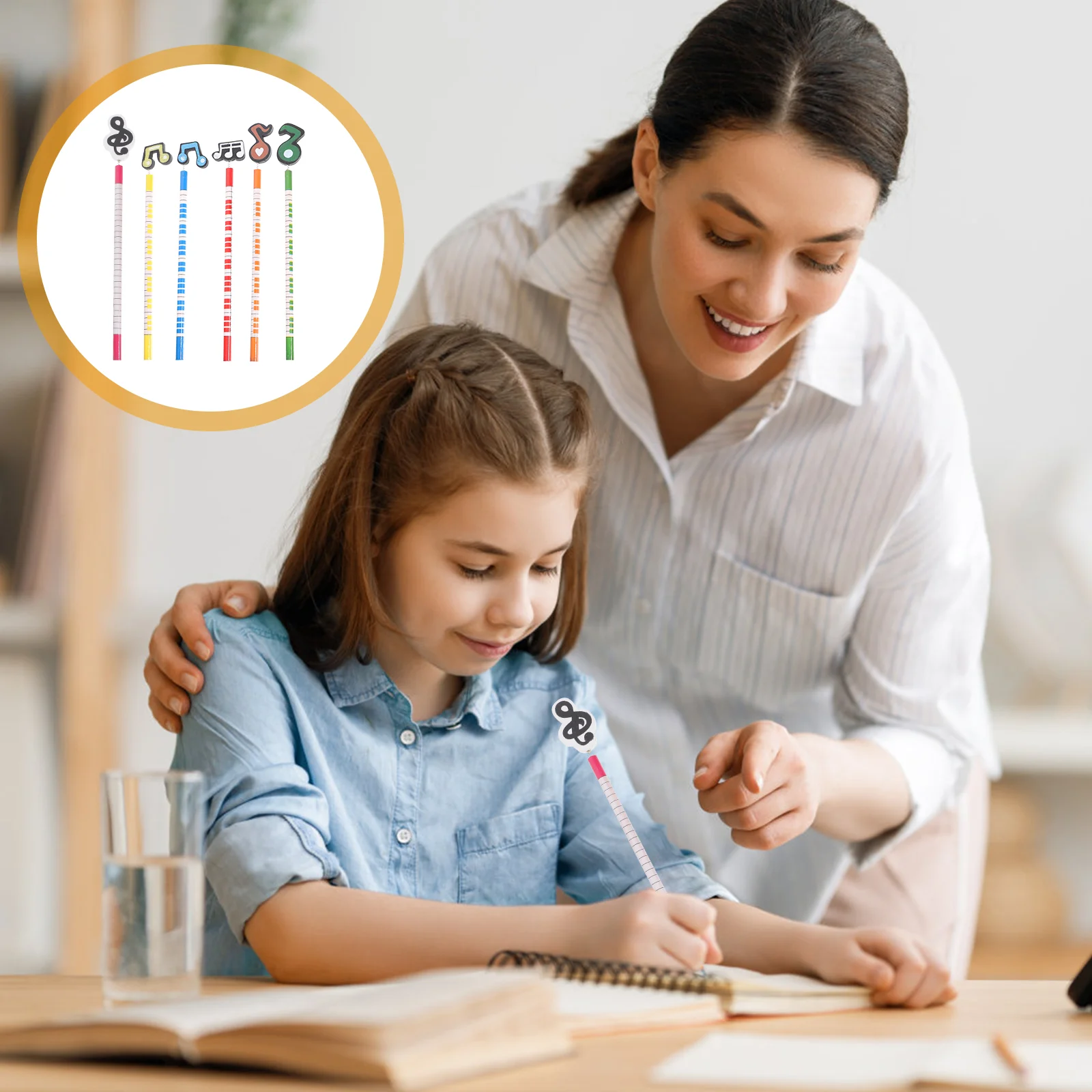 12 Pcs Pencil Music Notation Personalized Pencils Wood Piano Kids Students Gifts Note Child