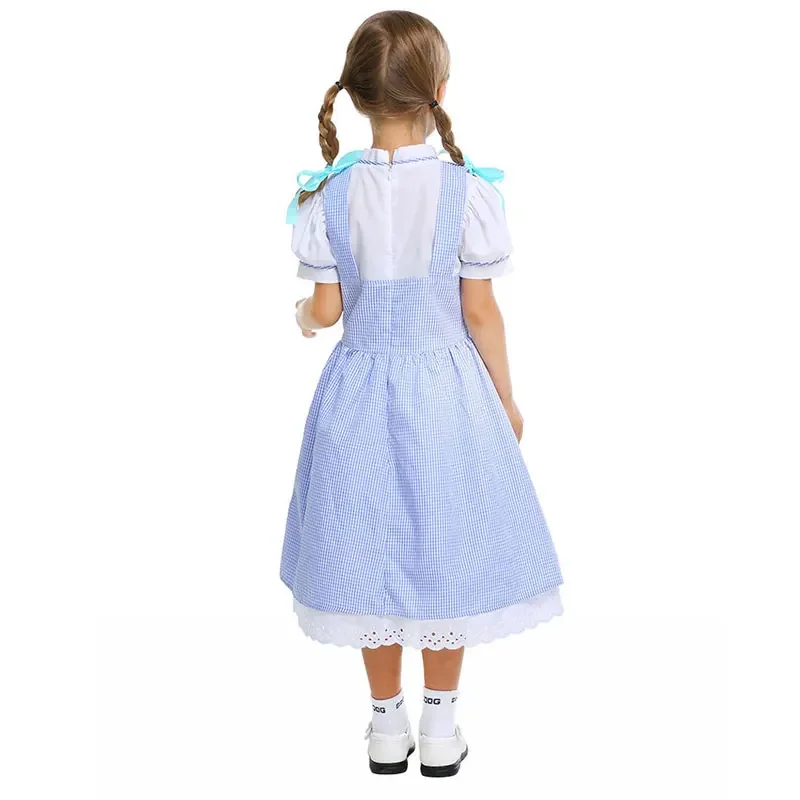 キッズ子供ヴィンテージビクトリア朝の草原の女の子の衣装牧歌的なファームドレスハロウィン Purim ステージファンタジアコスプレ女の子ファンシードレス