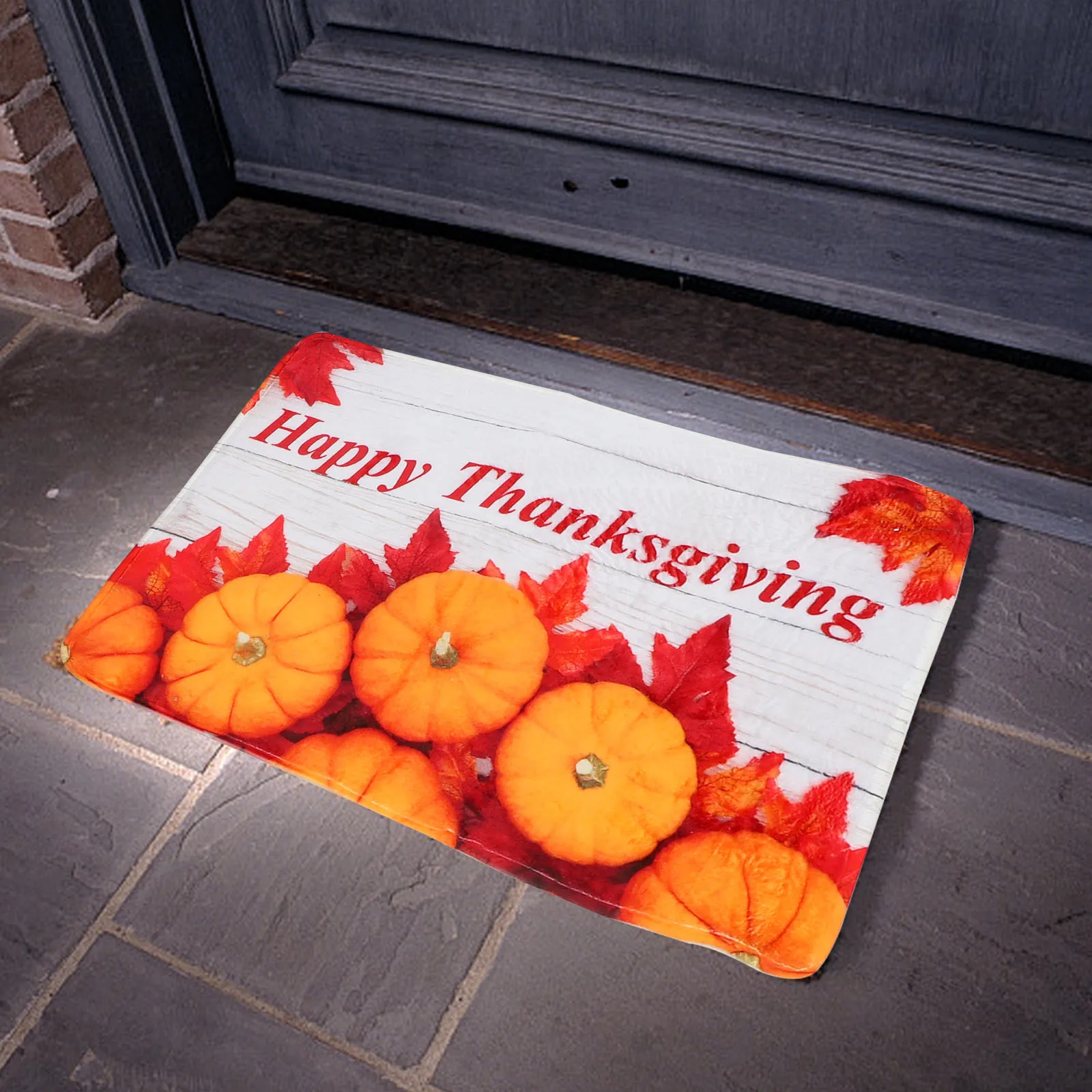 

2pcs Non slip Pumpkin Floor Mat 40 60 40 120 Kitchen Strip Rug Runner Fall Thanksgiving Household Decor Ground Mat Cartoon