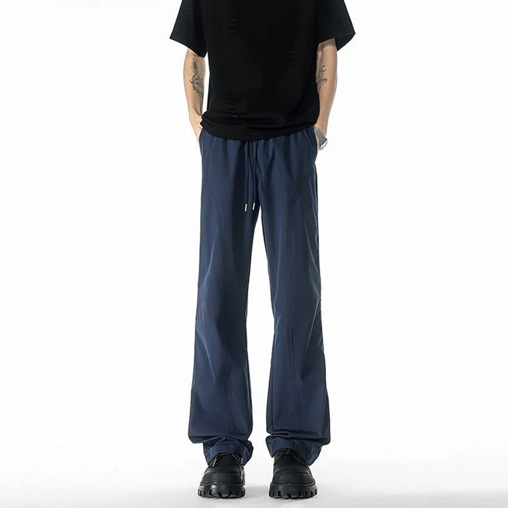 

Мужские брюки, простые деконструированные повседневные брюки, осенние повседневные универсальные молодежные прямые брюки в стиле ретро, мужская одежда, новинка 2023 года